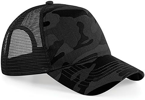 Beechfield Camo Snapback Trucker Cap One Size (Midnight Camo)