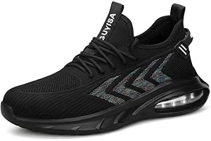 BESKEE Arbeitsschuhe Herren Damen Sportlich Leicht Sicherheitsschuhe Atmungsaktiv Stahlkappe Sneaker