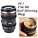 Produktbild JJPUNK Self Stirring Mug, selbstrührender Kaffeebecher Tasse Kamera Objektiv Trinkbecher Becher Trinkflasche Wasserflasche Office Lazy Twist für Coffee Kaffee Milch Tee Kakao Wasser