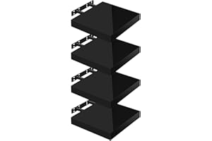 ‎WOLTU WOLTU Regał ścienny Volato zestaw 4 regałów, półka ścienna, wolnowisząca, regał na płyty CD, DVD, regał na książki, drewniany, 25 x 22,9 x 3,8 cm, czarny, RG9488sz-4