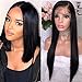 Price comparison product image Maxine Hair Brazilian Virgin Straight Human Hair Lace Front Wigs Glueless Short Human Hair Wigs With Baby Hair For Black Women 10inch Short Lace Wigs Adjustable Straps