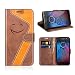 Produktbild Mobesv Smiley Motorola Moto G5S Wallet Handyhülle Lederhülle Ledertasche für Motorola Moto G5S Tasche Hülle Leder, Dunkel Braun/Hell Braun