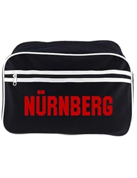 Retrotasche Schriftzug Nürnberg schwarz