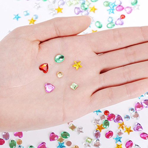 Outus 500 Stück 5 bis 8 mm Acryl Handwerk Schmuck Strass Edelstein Verzierung, Verschiedene Farben - 4