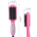 LONGKO 3 in 1 Hair Straightener , Pro Detangling Anion Hair straightening Brush,Electric Instant Magic Silky Straight Hair Styling Comb,Anti Scald Anti-static Ceramic Heating Massage Straightening Iron (Pink)
