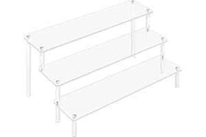 Sarsumir Espositore in Acrilico 3 Strati Trasparente Alzate di Display per Esposizione Cupcakes Dessert Oggetti da Collezione Profumi（30x20x15cm）