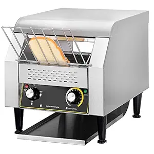 ANDREW JAMES Electric Conveyor Toaster for Breads and Burger Buns (Silver)