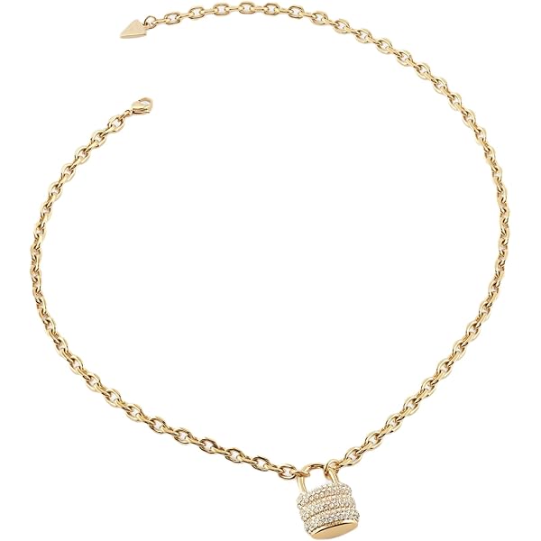 Guess - Collana silver con cuore con strass. UBN11150.B