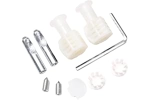Daaxing Kit de fixation universel pour toilettes suspendues au mur, charnières de fixation supérieure en acier inoxydable, vis de couvercle à huile, facile à utiliser (blanc)