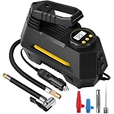100W Ara&ccedil; Hava Kompres&ouml;r&uuml;, Dijital Ekranlı Lastik Şişirme Pompası, 150 PSI Hızlı Şişirme, Otomatik Kapanma, LED Işıklı, &Ccedil;ok A