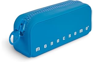 Pigna, Astuccio Bustina in morbido Silicone, Monocromo FLUO con zippona, Colore Azzurro,Confezione 1 pezzo