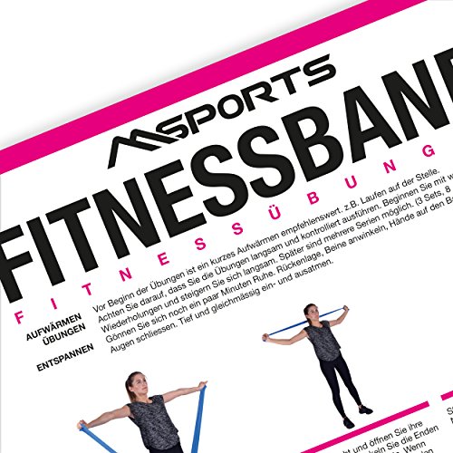 Fitnessband 3er Set im Beutel – Leicht | Medium | Stark – Fitnessband Trainingsband Gymnastikband - 7