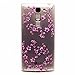Produktbild MUTOUREN für LG Spirit 4G LTE H420 H422 H440N C70 Transparent TPU Silikon Schutz Handy Hülle Case Cover [Kratzfeste, Scratch-Resistant] Hülle Schutzhülle Crystal Kirstall Durchsichtig Fall-Abdeckung Etui TPU Bumper Schale - Plum Blumen