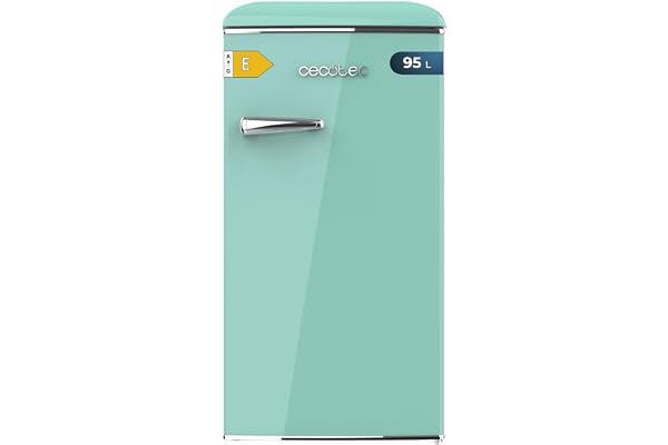 Cecotec Mini Frigo Retro Bolero Coolmarket TT Origin 103 Green E. Mini Réfrigérateur Vert, 89,3 cm de Haut et 48,7 cm de Large, 95L de Capacité et Classe Énergétique E