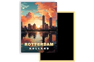 FITYO Magnets Frigo Villes du Monde – 300 Modèles aux Choix – Aimants Réfrigérateur – Souvenirs Touristiques – Cadeau Original – 5,4 x 7,8 cm – 1 Unité (Rotterdam)