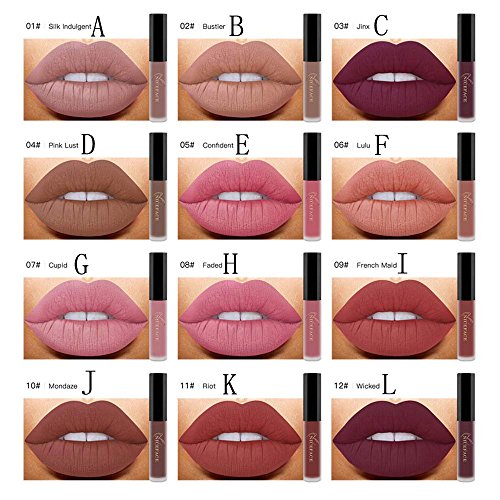 Beliebter Lippenstift, Yogogo Lip Matte Liquid Lipstick Wasserdichte Lip Gloss Make-up (#2) - 3