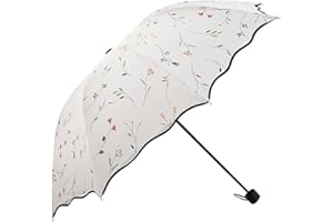 YJZQ Portable Folding Automatic Umbrella Telescopic Lightweight Compact Travel Sun Umbrellas Parasol Windproof, Rainproof & 99% UV Protection with Black Anti-UV Coating, UPF 50+
