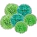 Produktbild Daily Mall Mixed DIY Papier Blumen Papier Pompom 15er 20cm/30cm/35cm Mixed DIY Papier Blumen PomPoms Zum Aufhängen Seidenpapier schöne Dekor für Geburtstag Hochzeitsfest Basteln Babyshower Dekoration Feier Party Baby-Duschen Brautduschen Wohnungdeko (Grün Set)