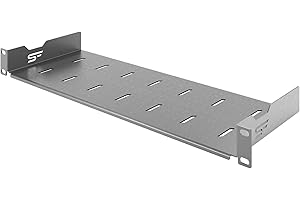 Stalflex Server Rack Shelf 19 inch 1U 170mm - Server Rack Made of Metal - Universal Vented Rack Mount Cantilever Tray - compatible with Rack Network Cabinet and Rack Rails