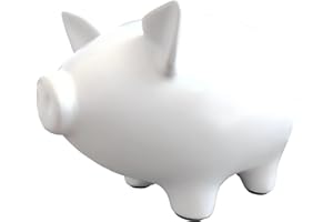 GOPIGITO Huchas Originales para Niños Adultos, Infantil Hucha Cerdito, Personalizada Boda Hucha Grande, Cajero para Ahorrar, Originales Regalos para Parejas, Festivales, Alcancias para Adultos (Blanco)