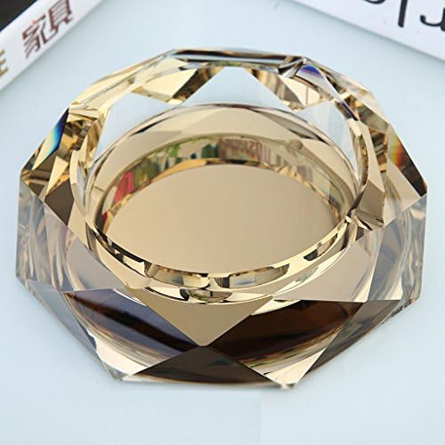 High-grade Crystal Ashtray Fashion Creative Personality Gifts Office Living Room Octagon (Size : 18cm)