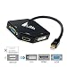 Produktbild Lidlife B0208 Mini DisplayPort (Thunderbolt Port kompatibel) auf HDMI / DVI / VGA auf männlich zu weiblichen 3-in-1 Adapter Audio Video HDTV Kabel Konverter für Apple Macbook Pro 13 15 17 Zoll, Macbook Air, iMac, Mac Mini, Microsoft Surface Pro / Pro 2/3 Pro, Lenovo Thinkpad X1 etc