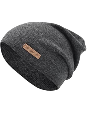urban air | Street Classics | Slouch Beanie, Mütze, mit Lederpatch | Damen, Herren | für das ganze Jahr, weicher...