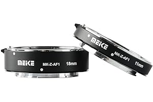 INDOVIS Meike Automatik Zwischenringe 2-teilig 11mm & 18mm für Makrofotographie kompatibel mit Nikon Z Systemkameras Z7 II, Z7, Z6 II, Z6, Z5, Z50 Metall Kontakt - MK-Z-AF1