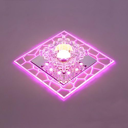 LED Crystal Chandeliers light - SENYANG Mini Style Modern Crystal Ceiling light Led Ceiling Lights for Kitchen,Bedroom,Hallway,Kids Room, Bathroom,Dining Room (Warm Purple)