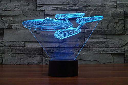 YANGHX 3D illusion Lamp 3D LED Star Trek Starship table night light christmas lights desk lamp LED illusion lamp 7 Color Changing Lights (Color: Multicolor)