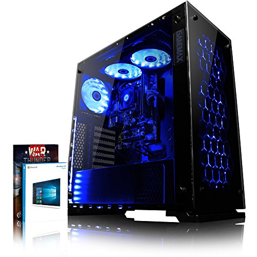 spécifications VIBOX Nebula GS750-17 PC Gamer - 4,2GHz Intel i7 Quad Core CPU, GPU GTX 1050, Avancée, Multimédia, Haute Performance, Pascal, Ordinateur PC de Bureau Gaming paquet de jeux, unité centrale, Windows 10, Éclairage Interne Bleu (3,6GHz (4,2GHz Turbo) Processeur CPU Quad 4-Core Intel i7 7700 Kabylake Ultra Rapide, Carte Graphique Avancée Nvidia GeForce GTX 1050 2 Go, 16 Go Mémoire RAM DDR4 2133MHz Grande Vitesse, Disque Dur Sata III 7200rpm 2 To (2000 Go), PSU 85+, Boîtier Gamemax Onyx, Bleu Fan)
