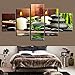Produktbild lsweia Holzrahmen/Leinwand Malerei HD Drucke Dekoration 5 Stücke Bambus Wandkunst Modulare Kerze Bilder Stein Kunstwerk Für Wohnzimmer Poster