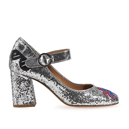Preisvergleich Produktbild Love Moschino Damen Ja10048c15iho902 Silber Glitzer Pumps