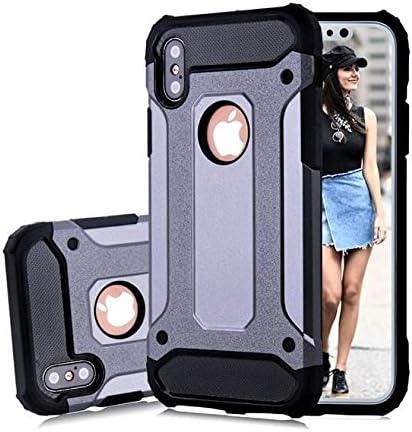 iPhone X, iPhone 10 Case, Ultra Protective Heavy Duty Hybrid Armoured Premium Case for 5.8" Apple iPhone X / iPhone 10 (2017 Release), Shock Resistant - (Metallic Blue)