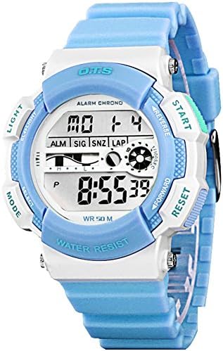 Waterproof electronic watch high school students/Outdoor Sports Multifunction Ladies Watch-Q