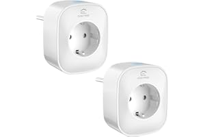 EIGHTREE Inteligentne gniazdko Wi-Fi z pomiarem prądu, 2 sztuki w zestawie, Smart Home Wi-Fi, dodatki do Alexa, harmonogram, zdalny dostęp, współpraca z Alexa, Google Home, SmartThings, tylko 2,4 G WLAN, 16 A