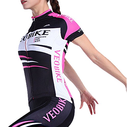Veobike Damen Radtrikot Set Kurzarm Fahrradtrikot Suit für Reiten Radfahren Radsport - 2