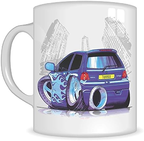 Koolart Gifts K2744-MG Cartoon of Renault Twingo Tuning - Caricature purple Renault Mug Gift for Men ( Mugs)
