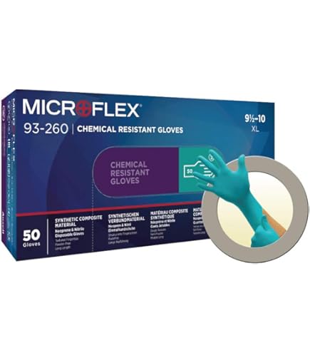 Guanti Monouso Ansell Microflex 93-260 | Triplo Strato In Neoprene E Nitrile | Taglia L | Protezione Chimica - Foto 7