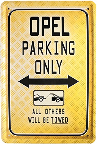 Blechschild Opel parking only 20 x 30 cm Reklame Retro Blech 90