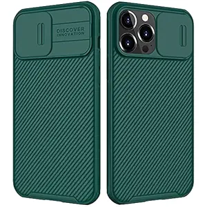 Nillkin CamShield Pro Slim Case Compatible with iPhone 13 Pro Case, Protective Cover Case for 13 Pro with Camera Protector Hard PC and TPU Phone Case for Phone 13 Pro 6.1'' Green