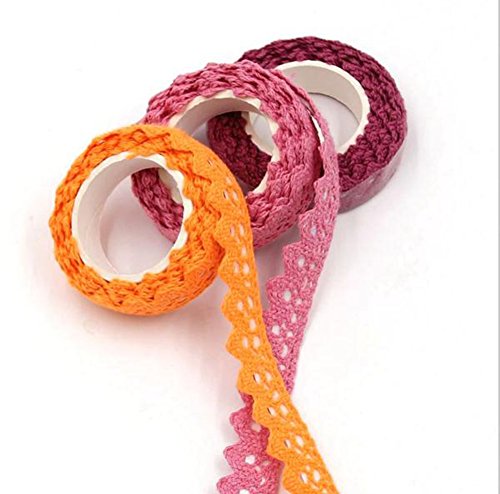 Cosanter 4 Rollos DIY Encaje Cinta Decorativa para Novia Nupcial de
Boda para Decoraci n Manualidades Bricolaje DIY Borde Festoneado Color
al Azar