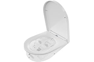 ANYCEE Abattant WC avec Frein de Chute 42,7x36 cm, Cuvette Toilette Forme Courte en D, Lunette WC en Duroplast, Couvercle de WC Antibactérien, Siège de Toilette avec Quick-Release, Blanc