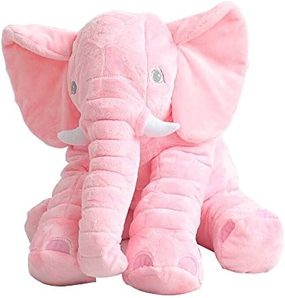 XTLSTORE Baby Children Long Nose Elephant Doll Pillow Soft Plush Stuff Toys Lumbar Pillow Cushion for Birthday Christmas Gifts (Pink)