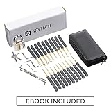 SpyTech 24 Piece Lock Pick Extractor Set with Transparent Padlock for Unlocking Practice