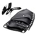 Anself Leather Barber Scissor Hairdressing Holster Pouch Holder Case with Waist Shoulder Belt Rivet Clips Bag