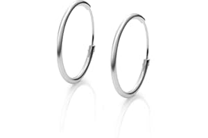 EMPATHY JEWELS Pendientes Aros Plata Mujer de 14-16- 22-25-30-35-40-50-60-70 y 80 mm. Regalos para tu Novia Originales en Plata de Ley