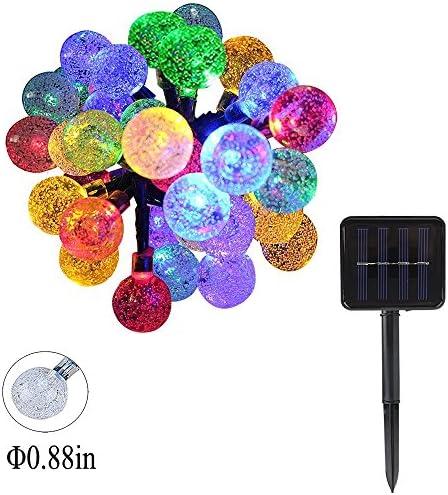 Agooding 20FT/6M Solar Christmas Decorative String Lights, 30 Leds Crystal Bubble Globe Lighting for Outdoor, Garden, Christmas Tree, Wedding, Party and Holiday Decorations(Multicolor)