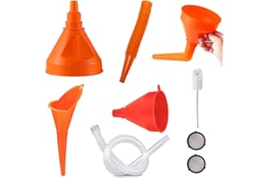 INFREECS Infreec 5 Pezzi Imbuto in Plastica Beccuccio Flessibile Estensibile Set, Imbuti per Olio Flessibili Ad Angolo Retto e Piegabili, Imbuto con Tubo Flessibile e Imbuti Lunghi per Auto da Moto