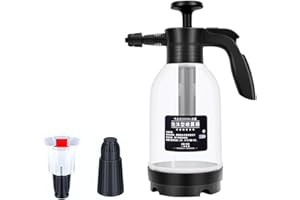 LIULIUDA Portable Pressure Spray Bottle, 2L Foam Pump Sprayer with Replacement Nozzle, Handheld Foam Water Pump Sprayer for Car Cleaning, Outdoor Indoor Garden Plants Watering (White)